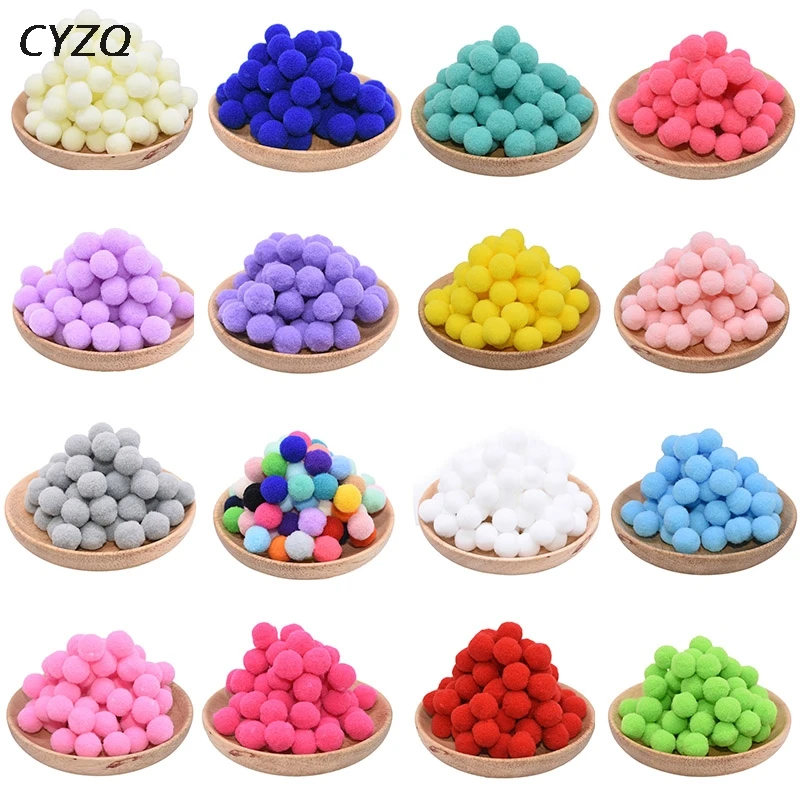 

100Pcs/lot Pompom 15mm 20mm 25mm Soft Pompones Fluffy Plush Crafts DIY Pom Poms Ball Furball Wedding Home Decor Sewing Supplies