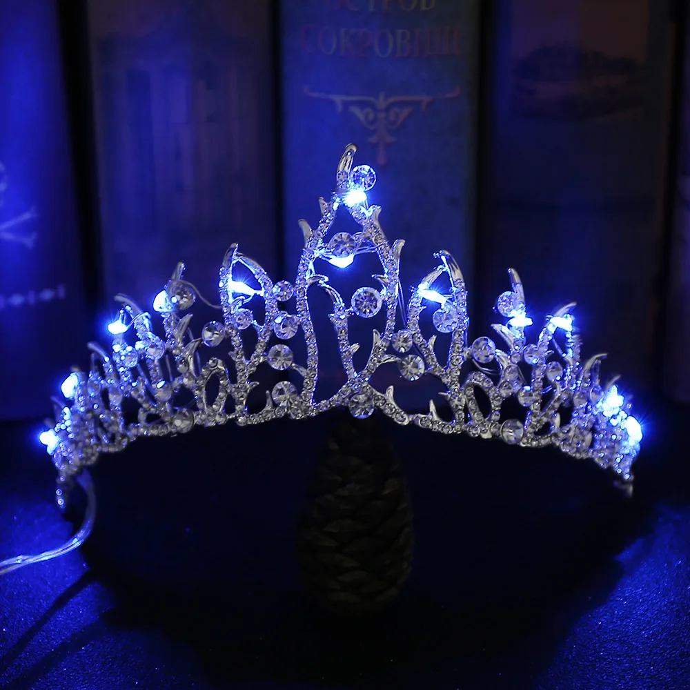 New Crystal shine lighting Wedding Bridal Party Jewelry Tiaras Hairband Headpiece Princess Pageant Crown Hair Accessories |