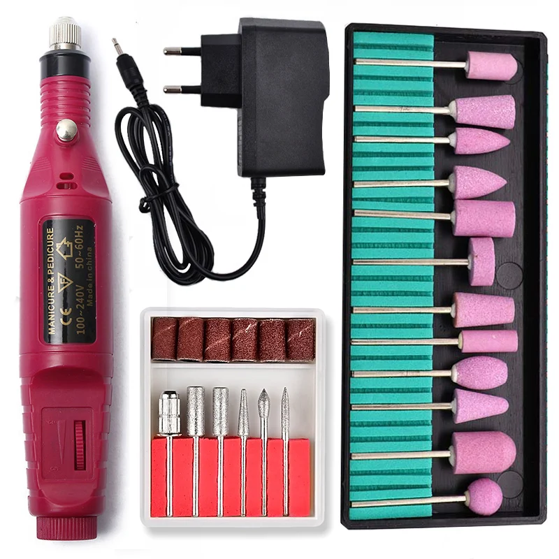 1 Набор 16 бит электрическая дрель для ногтей инструмент маникюра и педикюра