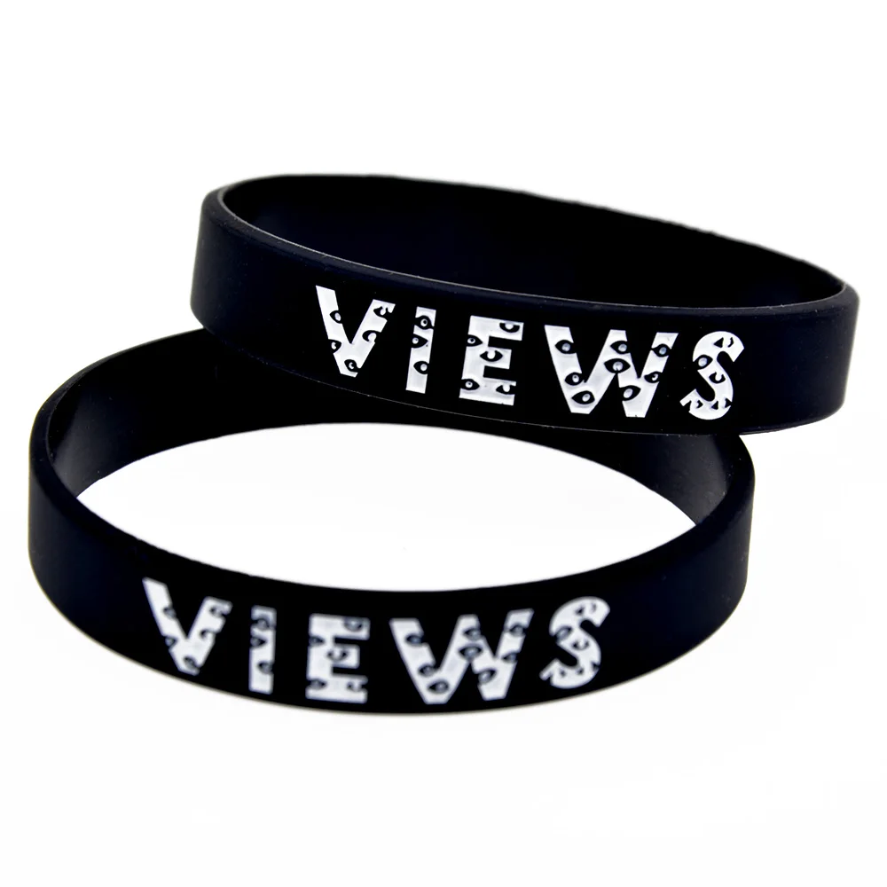 1 шт. Дрейк с видом от 6 Wristband Силикона Черный и белый|Браслеты шармами| |