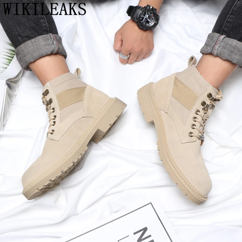 Ковбойские ботинки Мужская зимняя обувь Ботинки из натуральной кожи Мужские