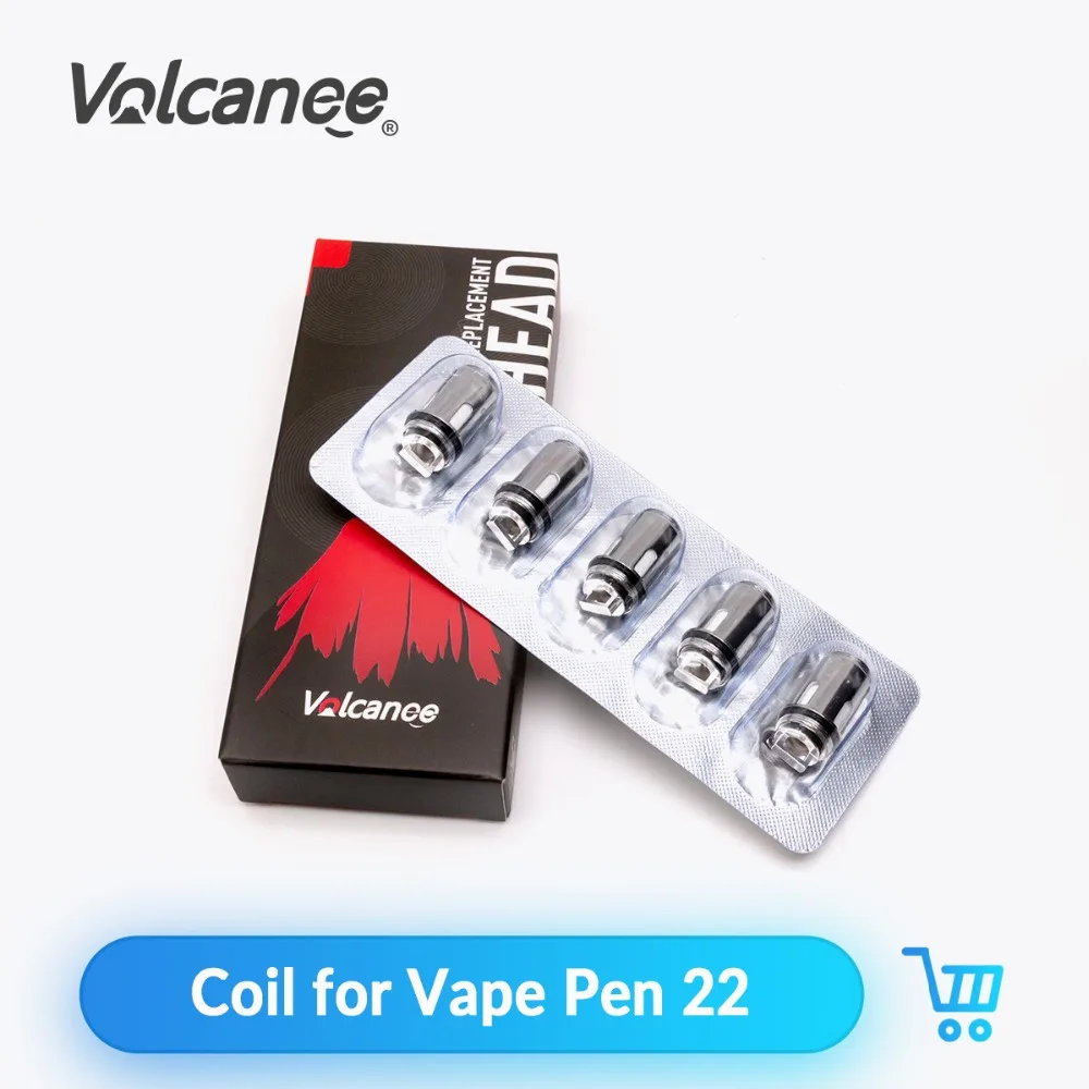 Volcanee 5 шт. Vape ручка 22 катушка Замена 0.3ом 0.15ом для Vape ручка 22 бак RTA распылитель электронная сигарета сетка катушки Vape ядро