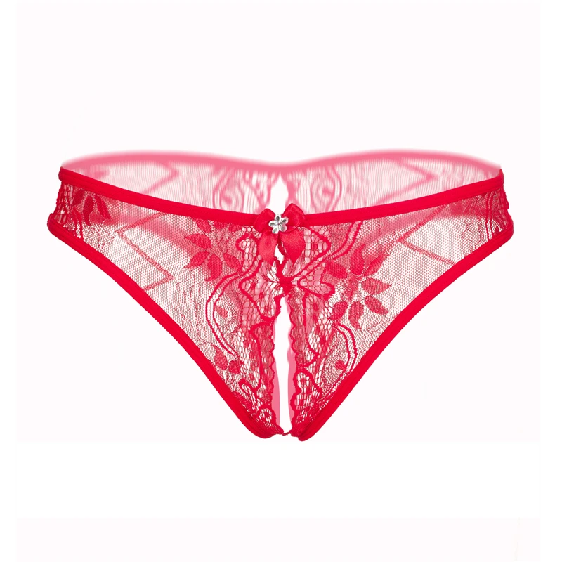 AIIOU Women Sexy Lace Thong Panties Erotic See Through Transparent Hollow Out  Embroidery Women Low Waist Thongs Underwear Pants