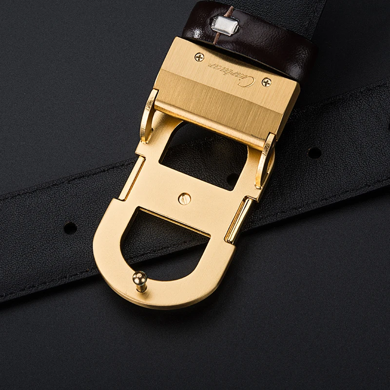 Бизнес Для мужчин s ремень мода пряжки Джентри Ремни кожаный подарок Ceinture Cuir Homme