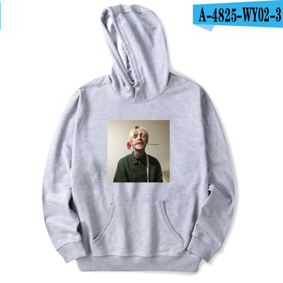 gray Новинка Lil Peep розовые толстовки мужские/женские осенние модные свитшоты крутая флисовая свободная толстовка с принтом Lil Peep толстовки Homme - Цвет: gray