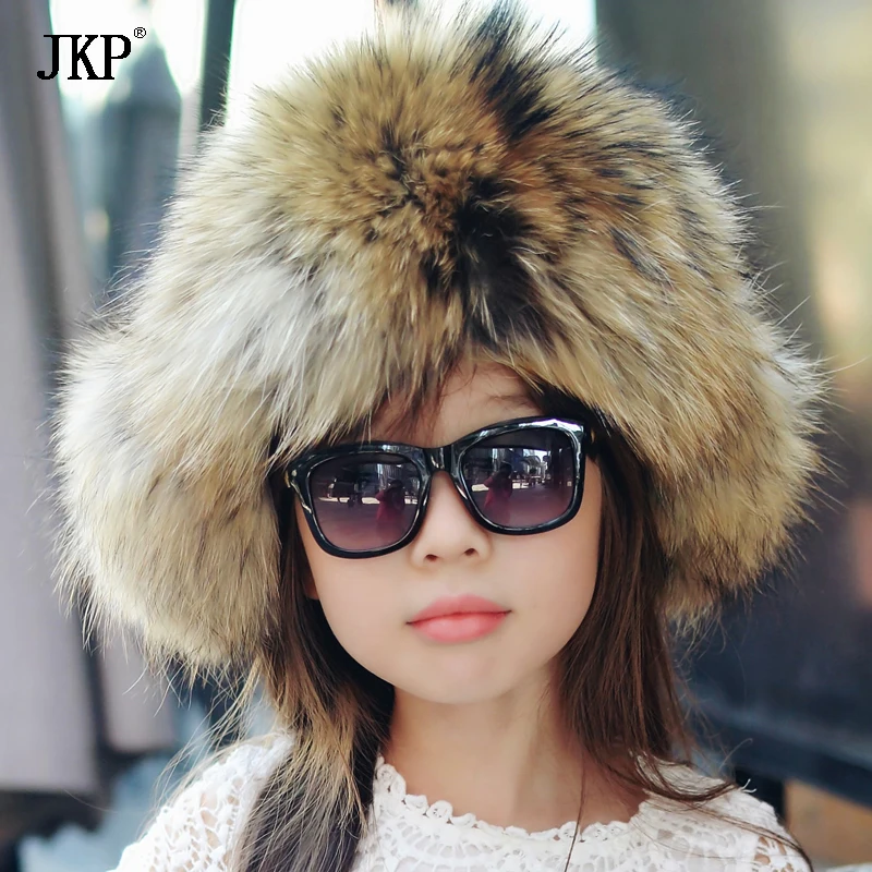 2018 New Russia fur hat Winter Boy Girl Real Fox Fur Hat Parent-child Children Earmuff warm kids Ear fox cap | Детская одежда и