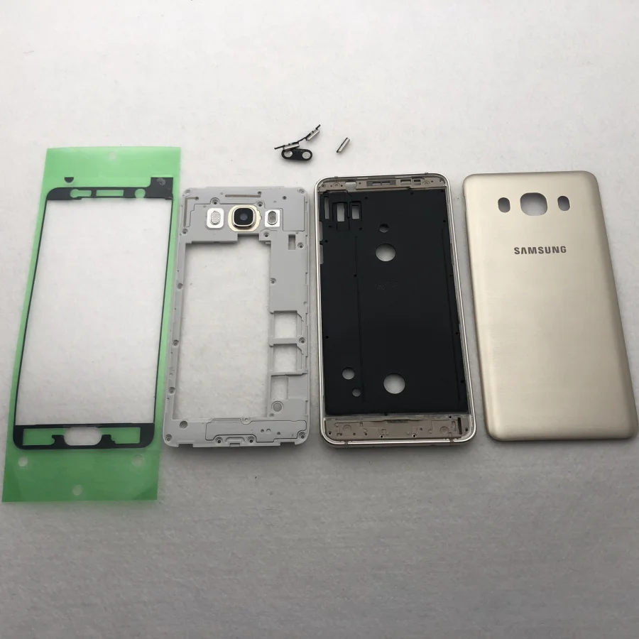 Чехол для samsung Galaxy J5 J510 J7 J710 с полным корпусом со средней рамкой+ задняя крышка J510F J710F Замена кнопки громкости