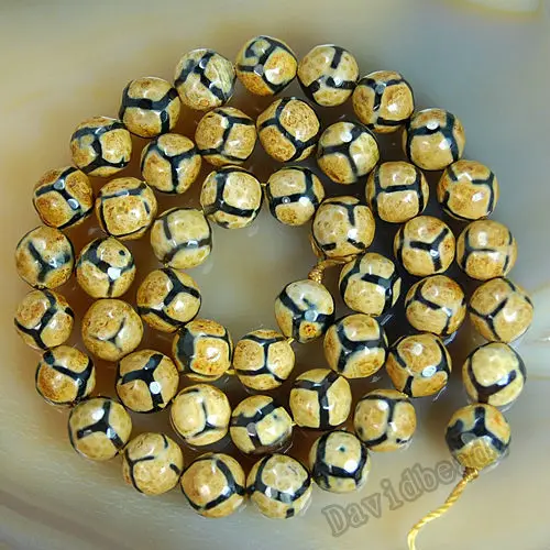 Fctory цена граненые Желтые тибетские Мистические Старые сферические бусины Agat 6 8 10