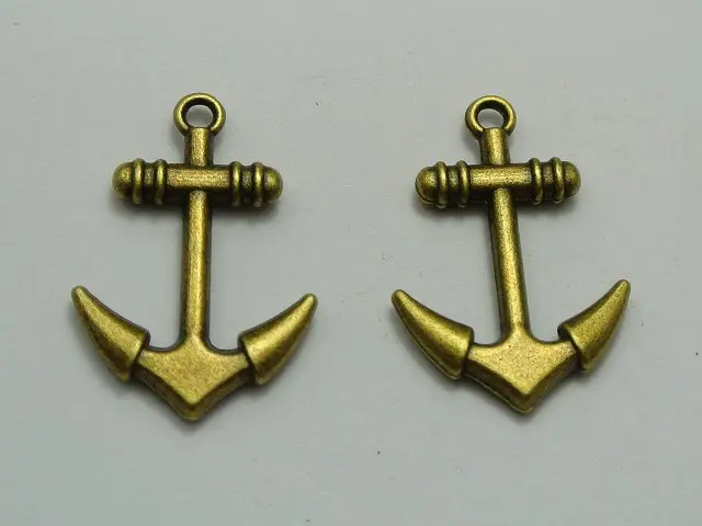 

20 Bronze Tone Alloy Anchor Pendants Connector Charms 28X20mm