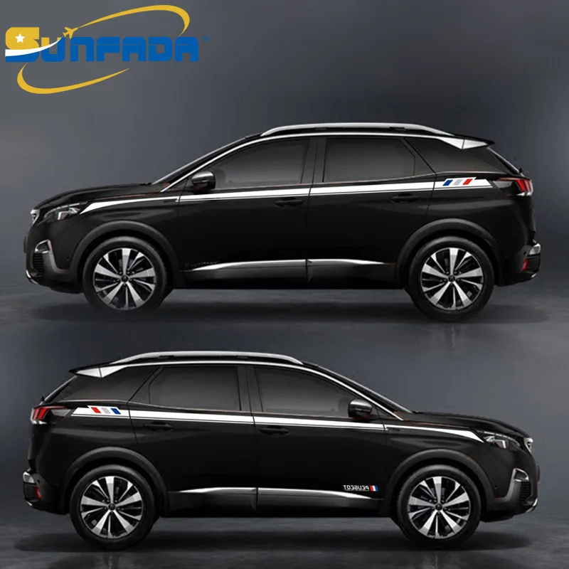 Лидер продаж спортивный Стиль автомобиля Средства ухода за кожей наклейка Наклейки для автомобиля для Peugeot 3008 3008gt /4008 5008 обе стороны стикеры автомобиль-Стайлинг