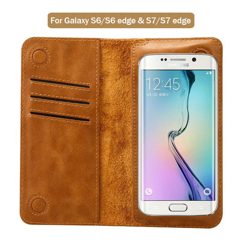 Jisoncase Чехол для телефона для samsung Galaxy S8 S7 S7 edge из искусственной кожи Чехол кошелек чехол для samsung Galaxy S6 S6 edge чехол слот для карт