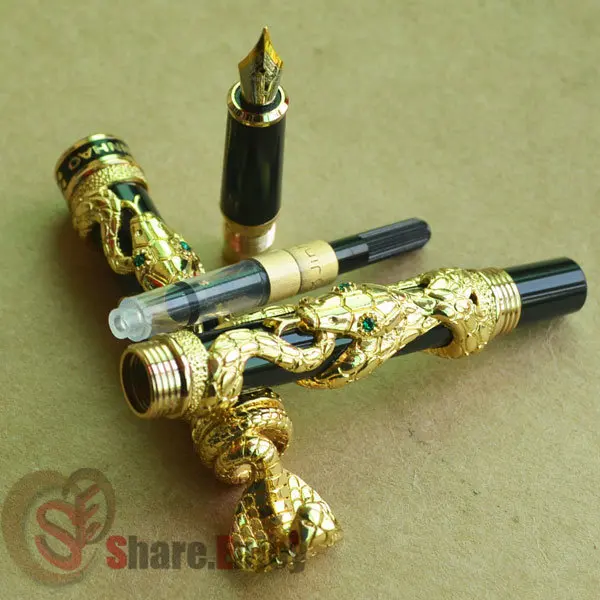JINHAO перьевая ручка 18KGP черный с золотым змеиным ветром серебристо-серый на выбор