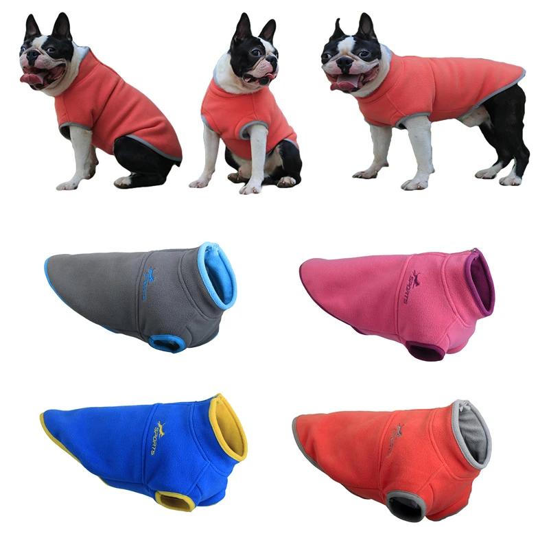Теплый флисовый жилет для французского бульдога зимняя одежда маленьких собак