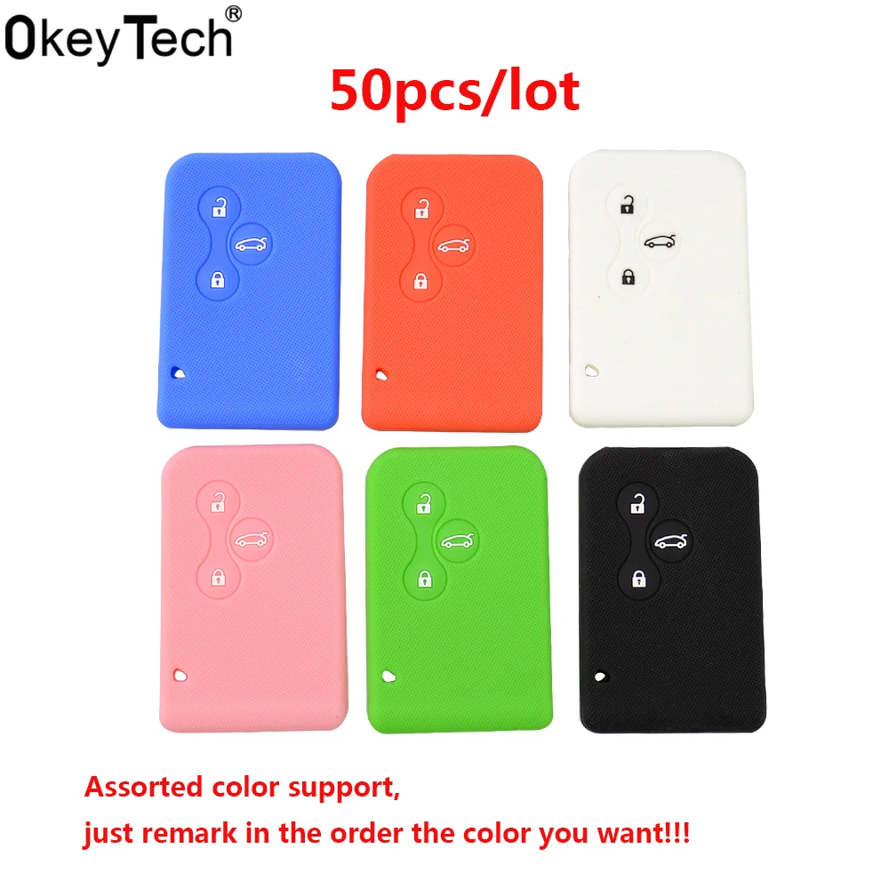 

OkeyTech 50 шт./лот мягкий силиконовый резиновый чехол для автомобильного ключа чехол для Renault Megane 3 кнопки Чехол для карт автомобильные аксессуа...