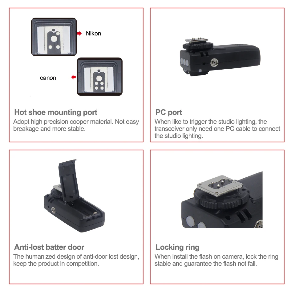 2 4G беспроводной пульт дистанционного спуска затвора + триггер вспышки DC2 кабель