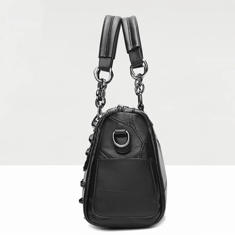 Для женщин сумки модные женские на плечо руку леди цепи овчины сумка Crossbody