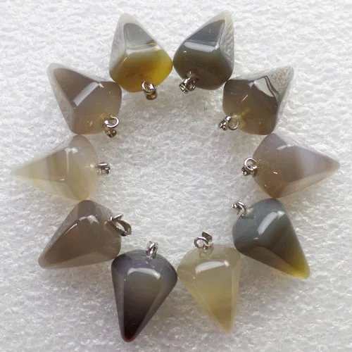 Бесплатная доставка 10 шт красивый гранулированный серый агаты кулон из бисера