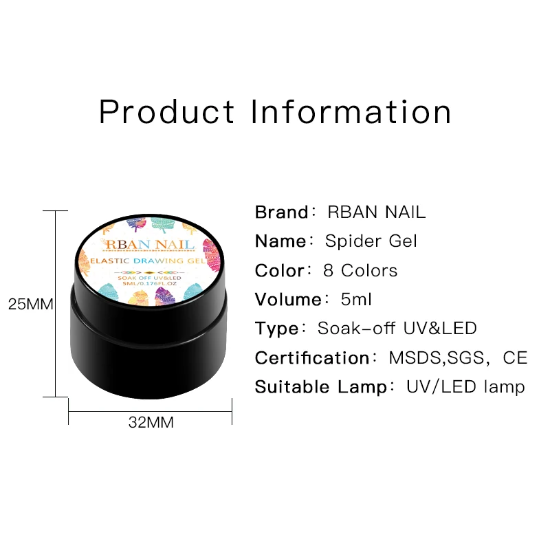 

5ml Spider Gel Creative Metal Wire Drawing Nail Gel Lacquer Point To Line Painting Gel Polish Pulling Silk Spider Nail Art