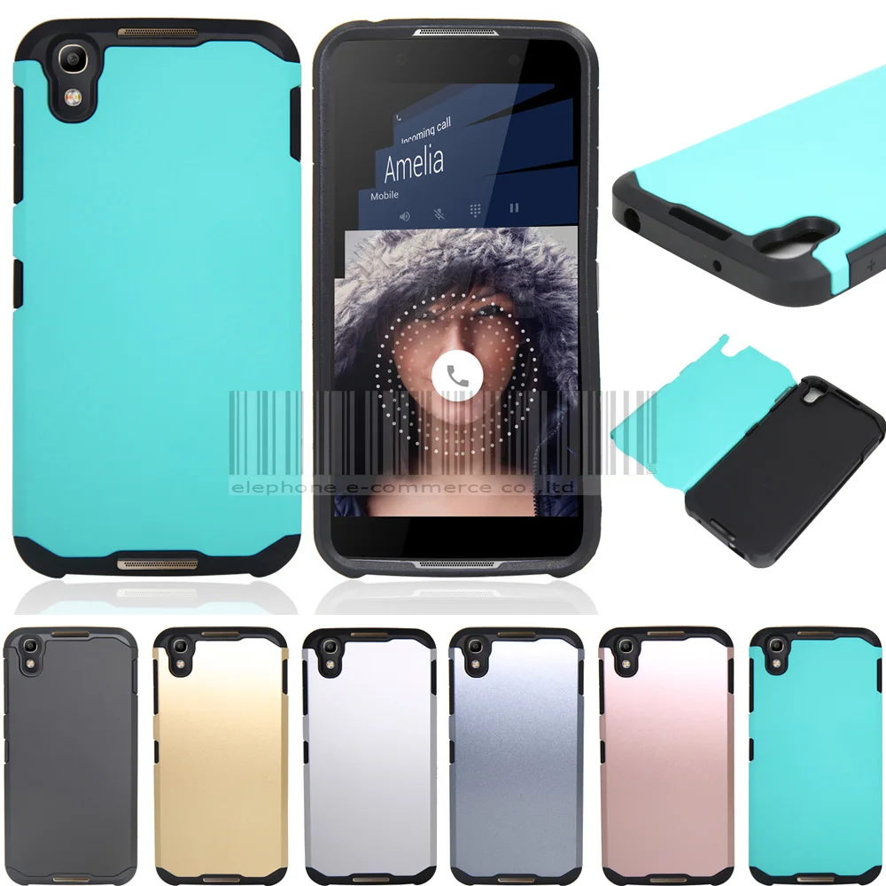 Phone Case For Alcatel OneTouch Idol 4 5.2&quot 6055 Dual Layer PC+TPU Armor Hybrid Hard Anti-shock Cover With/Without Films+Stylus |