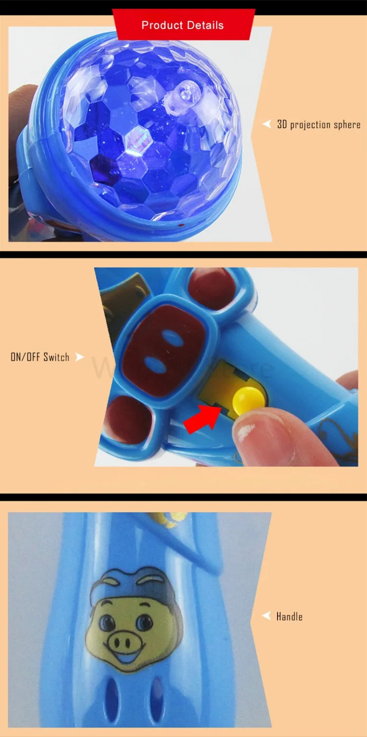 СВЕТОДИОД мигает караоке микрофон свинья игрушки Sky Звезды Проекции шар света