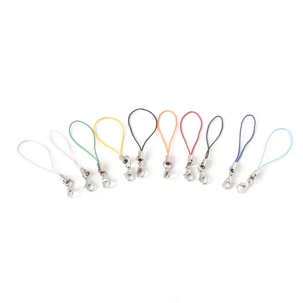 

100 PCs Mixed Cell Phone Lanyard Strap 0.7mm Cords W/Lobster Clasp