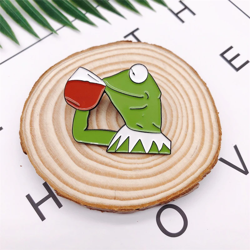 Эмалированная брошь Pepe The Frog из креативного мультфильма животное лягушка