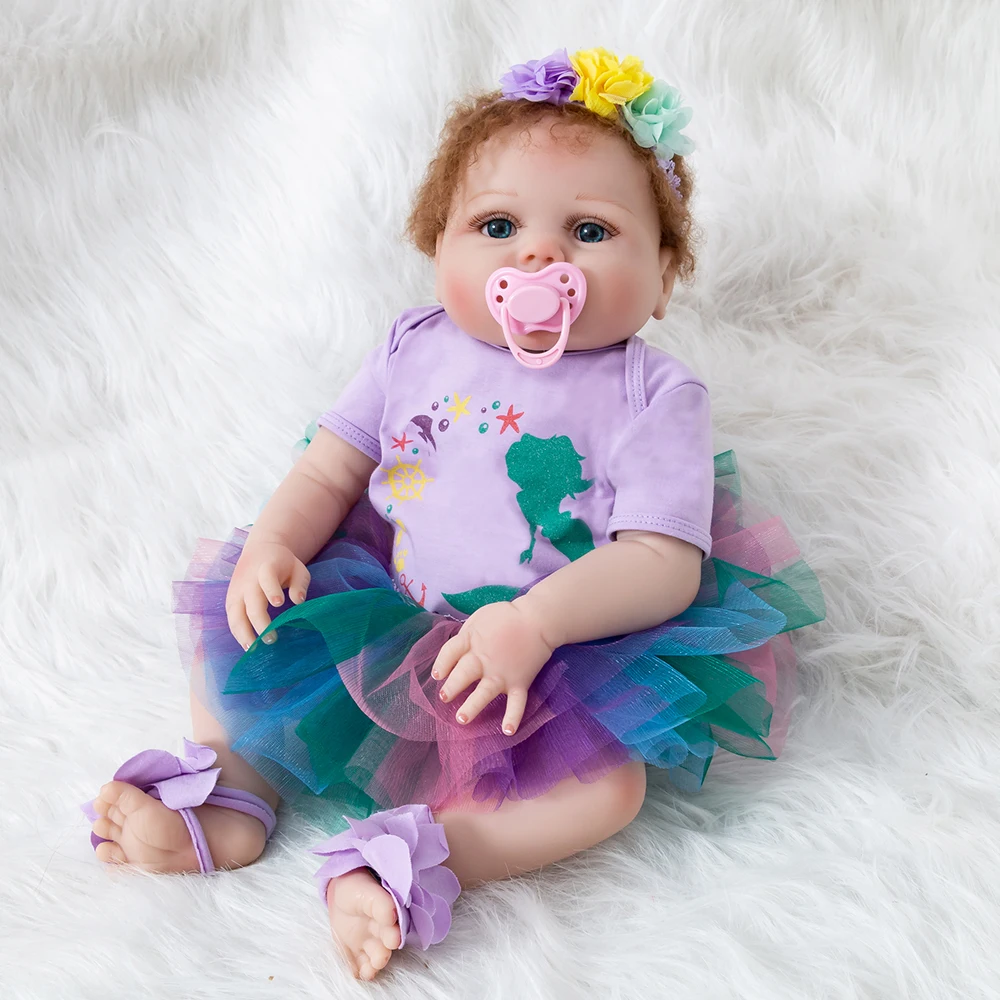 Новый Reborn Baby Doll 55 см Силиконовая RebornToys Новорожденные куклы lol сюрприз