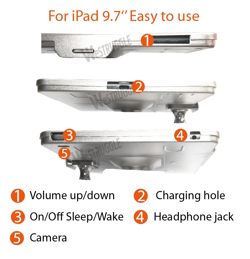 Подходит для ipad 2/3/4/air/pro настенный металлический чехол для ipad 9,7 Стенд Дисплей Кронштейн планшет замок держатель Поддержка регулировка угла