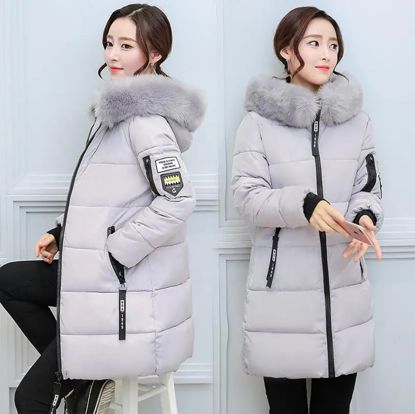 Новая модная осенне-зимняя куртка зеленого и серебряного цвета Женская парка 7