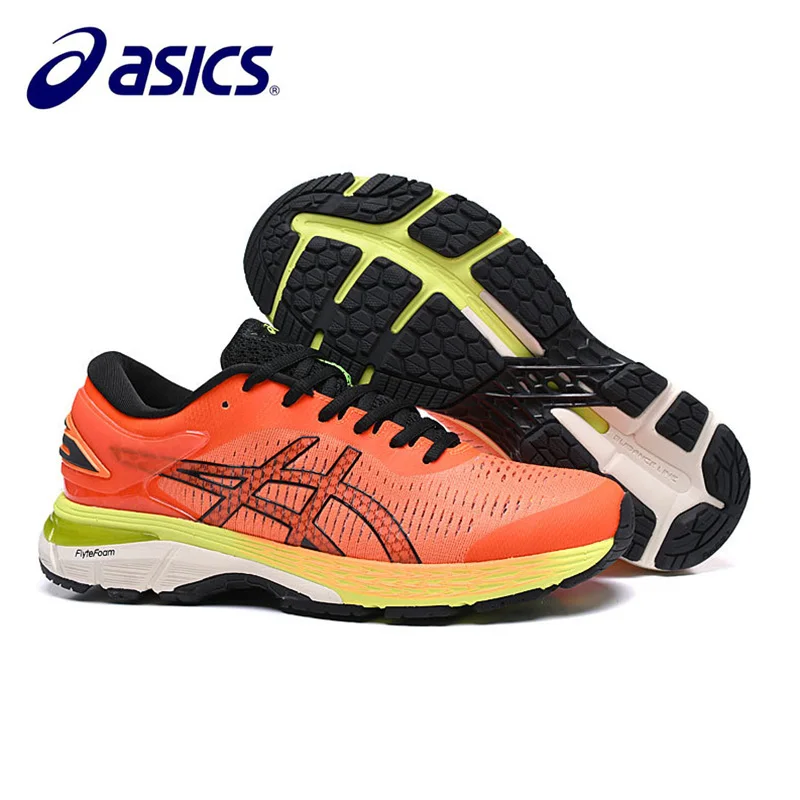 ASICS Gel Kayano 25 оригинальные мужские кроссовки дышащая Спортивная обувь Gel Kayano кроссовки для тренировок - Цвет: Оранжевый