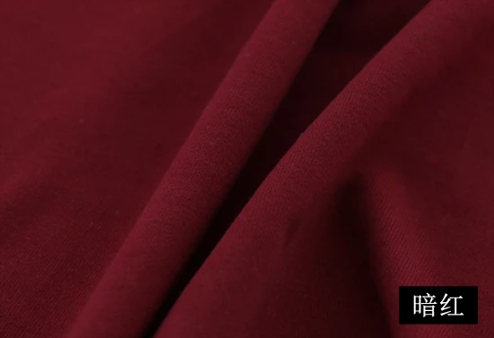 dark red 170*50 см 95% хлопок+ 5% спандекс лайкра вязаный свитер ткань сделать весна лето Спортивная одежда платье ткань высокая эластичность 370 г/м - Цвет: dark red