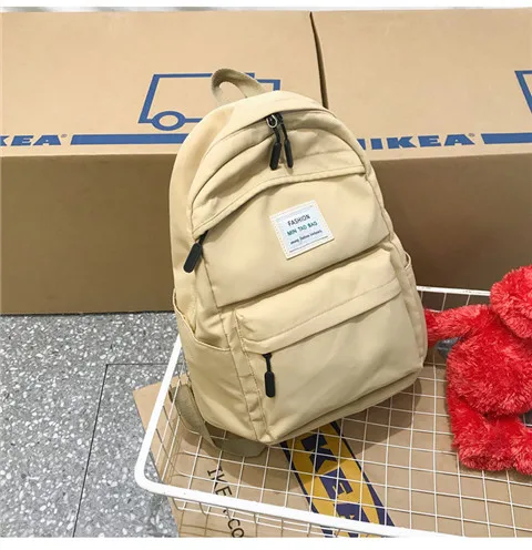 Нейлоновый женский рюкзак, Одноцветный рюкзак Mochilas, женская сумка на плечо для девочки-подростка, школьная сумка, рюкзак