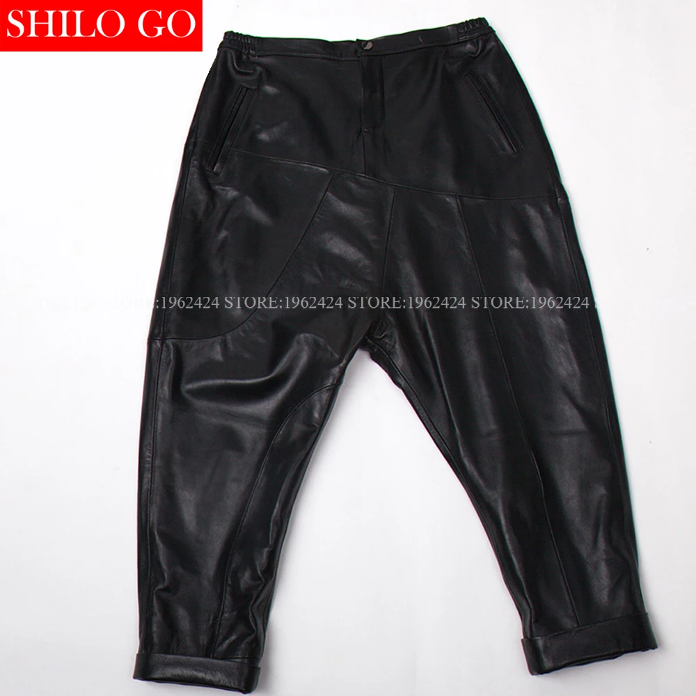 Женские свободные брюки из натуральной овчины большие размеры зимние уличные с