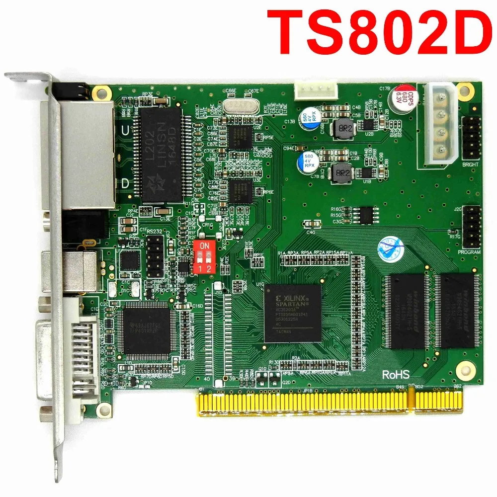 LINSN TS802 полный Цвет отправки карты RGB Синхронный отправителя светодиодный