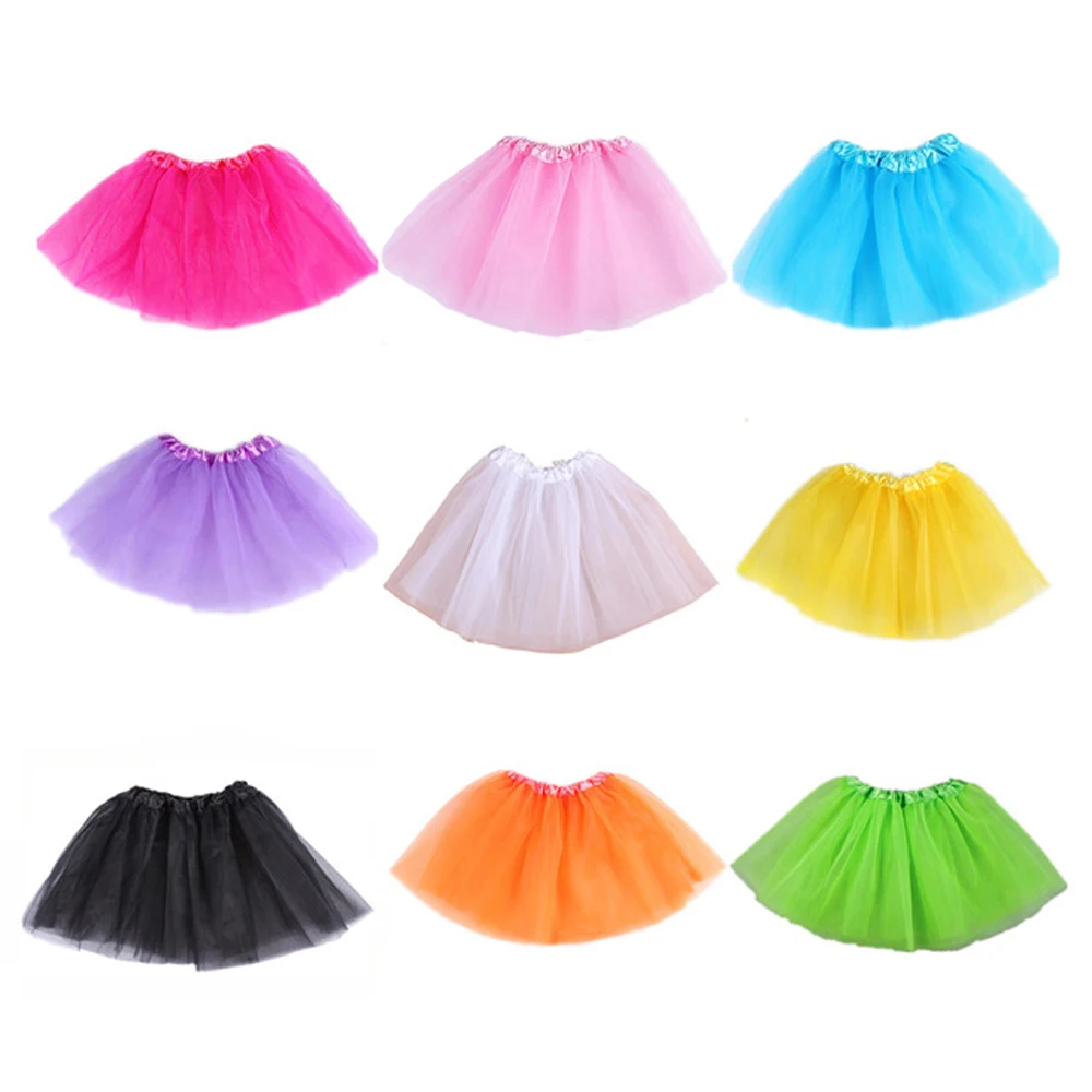 Комплект с юбкой для маленьких девочек просвечивающаяся в 3 Слои из пряжи и тюля