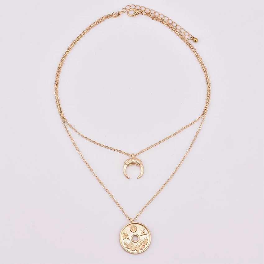 Колье-чокер с Луной в стиле бохо золотыми цепочками для женщин колье-чокер