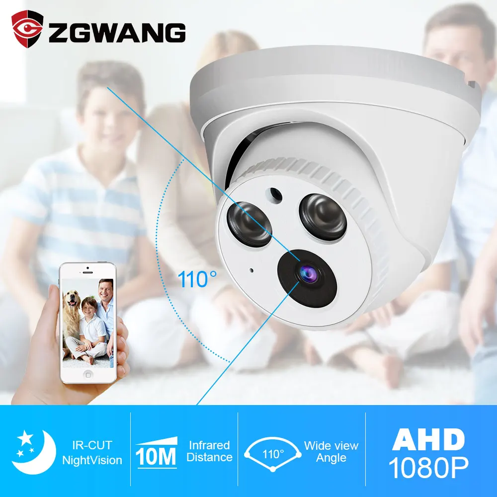 Камера видеонаблюдения ZGWANG аналоговая HD камера с функцией ночного видения 1080P AHD