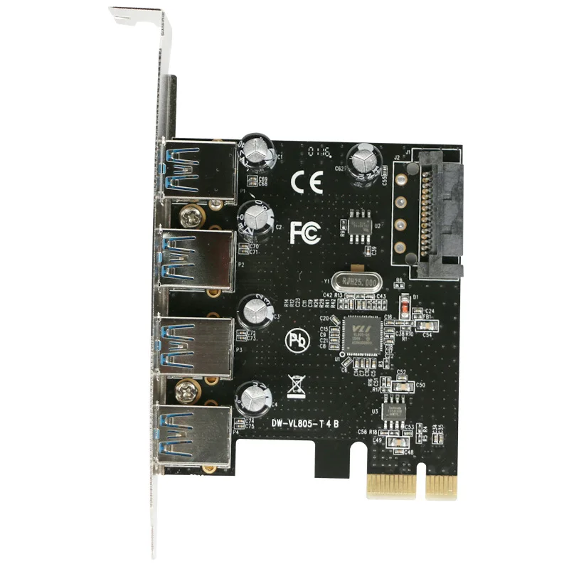 4 портовый Суперскоростной контроллер USB 3.0 PCI E Express с 15 контактным разъемом