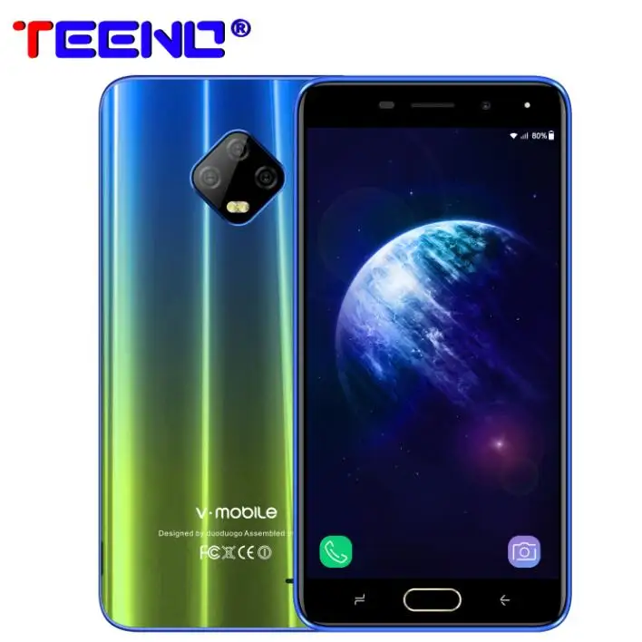 Синий TEENO Vmobile J7 телефон телефоны Android, 5," HD Экран 3GB RAM 32GB Встроенная память Две сим-карты Супер аккумулятор 4G LTE смартфон - Цвет: Синий