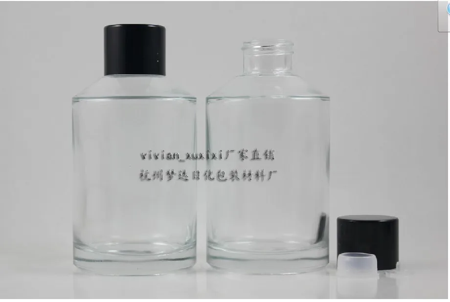 20 штук 200 мл круглый прозрачный флакон для лосьона бутылка с черным винтовой