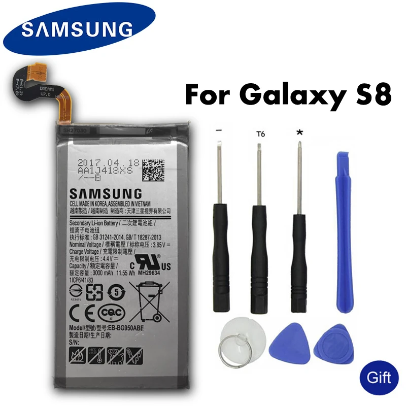 Samsung оригинальный аккумулятор для телефона EB BG950ABE BG950ABA GALAXY S8 SM G9508 G950F G950A G950T G950V G950S