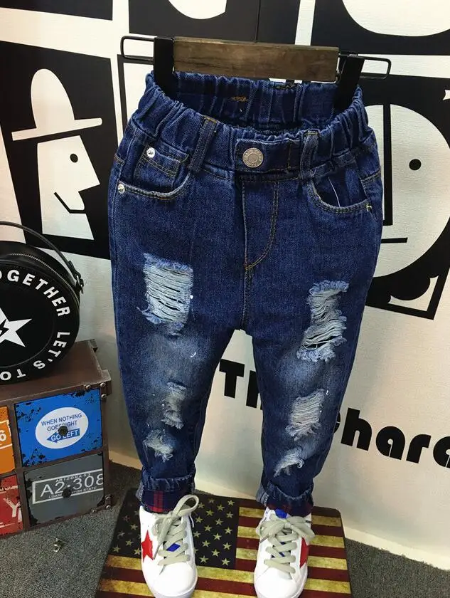 jeans Новая детская осенне-зимняя теплая верхняя одежда для мальчиков, толстовка+ рубашка+ джинсы, комплект одежды для мальчиков, детский спортивный костюм с капюшоном и брюками - Цвет: jeans