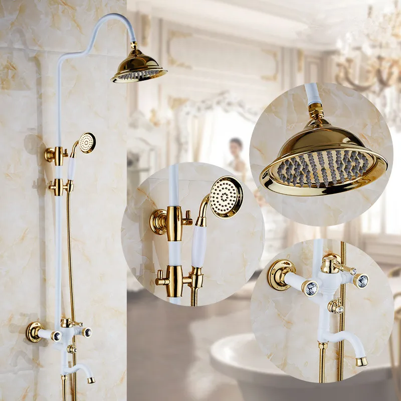 Смесители для душа золотистый смеситель ванной комнаты с ручной насадкой