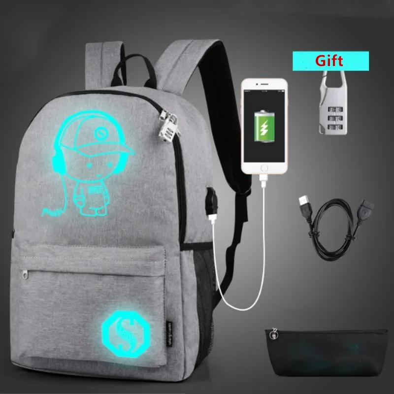 Школьный рюкзак студент световой анимации школьные сумки для подростков USB