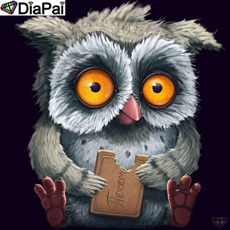

DiaPai 5D DIY Diamond Painting 100% Full Square/Round Drill "Cartoon owl" Diamond Embroidery Cross Stitch 3D Decor A21530