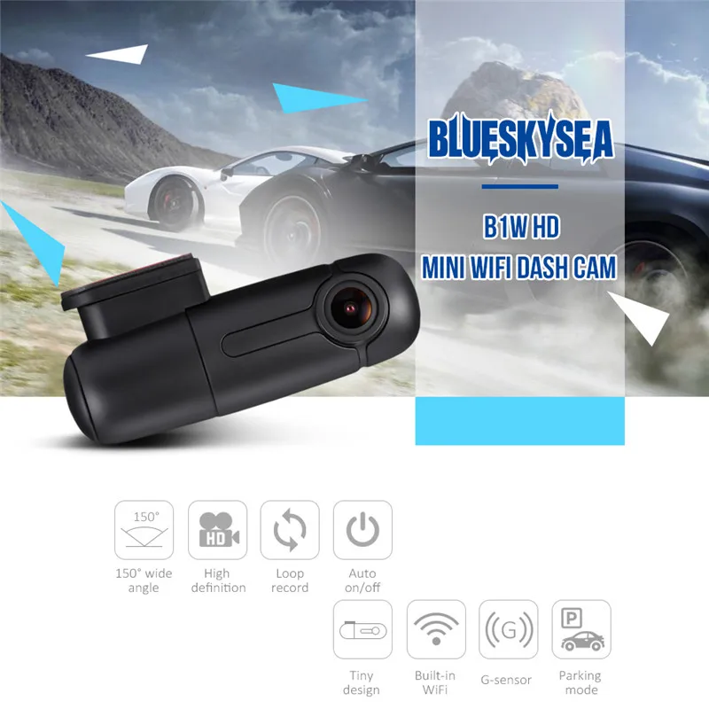 Blueskysea B1W 1080 P Видеорегистраторы для автомобилей/тире CameraMini Wi Fi регистраторы 360