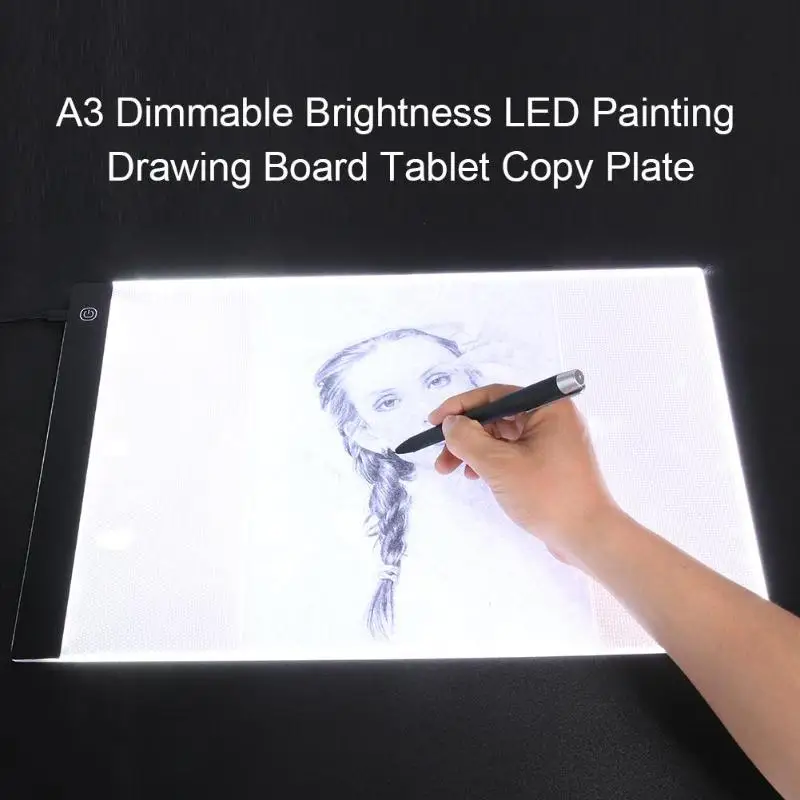 A3 Dimmable яркость светодиодный Рисунок доска для рисования 3 типа режима затемнения цифровой планшет сенсорная копировальная пластина для детей