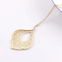 2019 fashion hollow flower teardrop charm pendant long necklace for women statement necklaces ethnic jewelry christmas gift