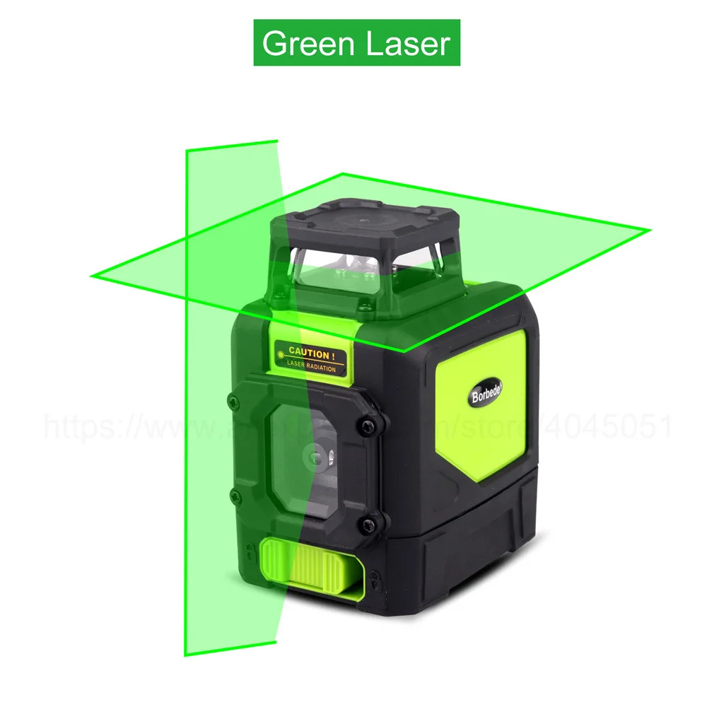 Green Laser Level Borbede 5 линий лазерный уровень красный/зеленый луч 360 горизонтальный и вертикальный самонивелирующийся регулируемый портативный мини - Цвет: Green Laser Level