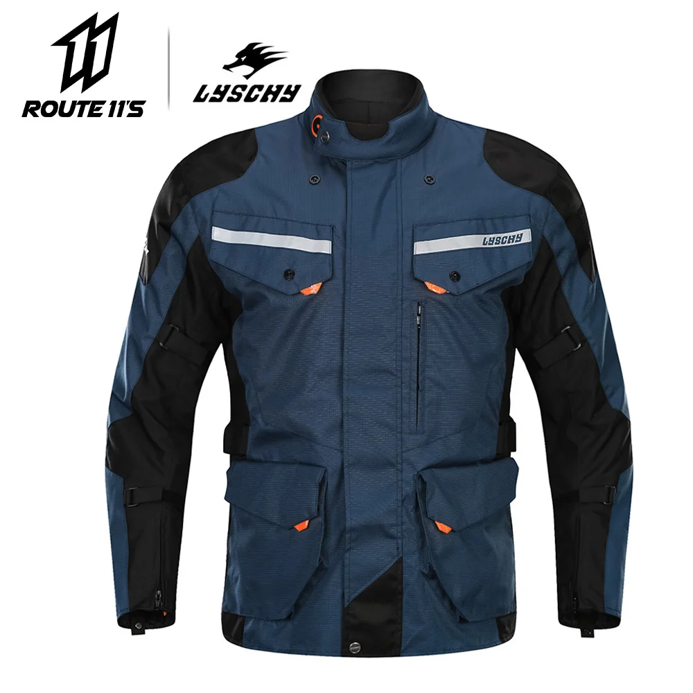 903-Blue Jacket LYSCHY мотоциклетная куртка, летняя Водонепроницаемая мотоциклетная куртка для мотокросса, мотоциклетная куртка для верховой езды, байкерская куртка, дышащая Броня - Цвет: 903-Blue Jacket
